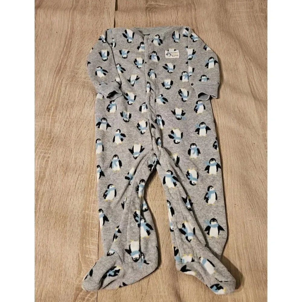 Lot Of 5 Carters Fleece Pjs Pajamas Sizes 0-9   Months Boys Christmas Animals